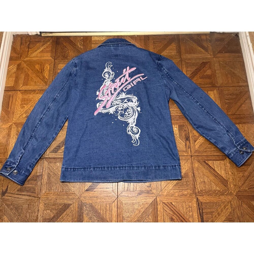 Vintage George Strait Rhinestone Denim Jacket Cowgirl Western Jean Jacket Size L